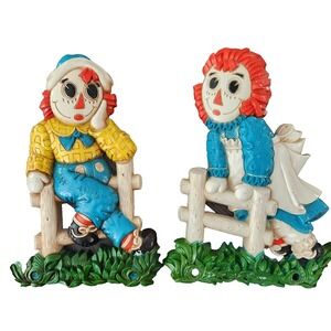 Raggedy Ann &‎ Raggedy Andy 1977 Wall Plaques Set